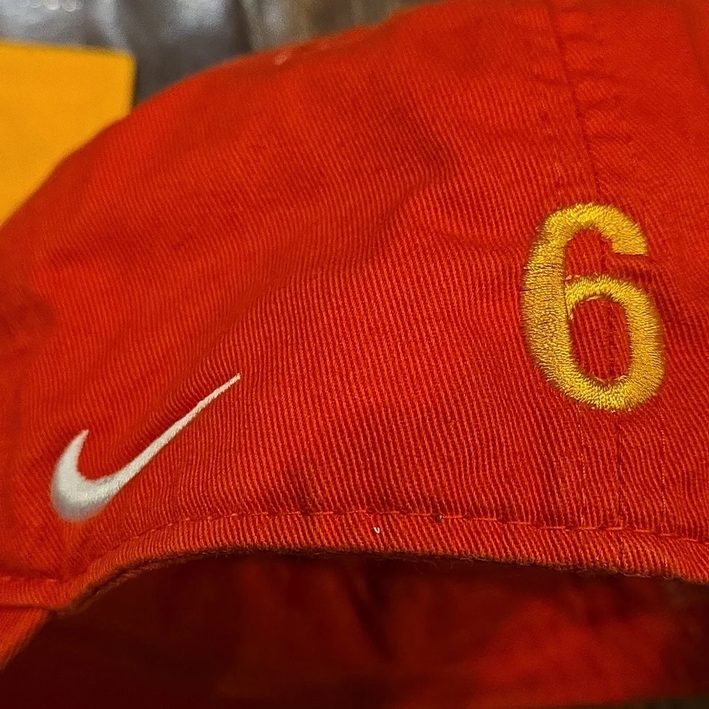 Red Football Cap with H Logo And Patches